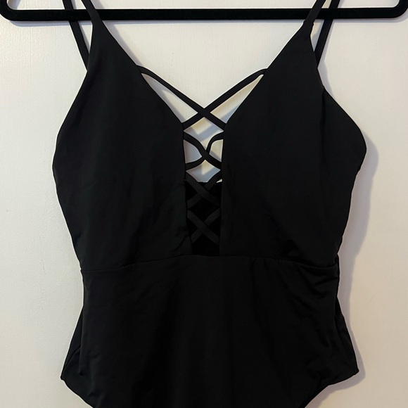 Myrtle Beach Black Lace-Up One Piece Swimsuit - Picture 4 of 13